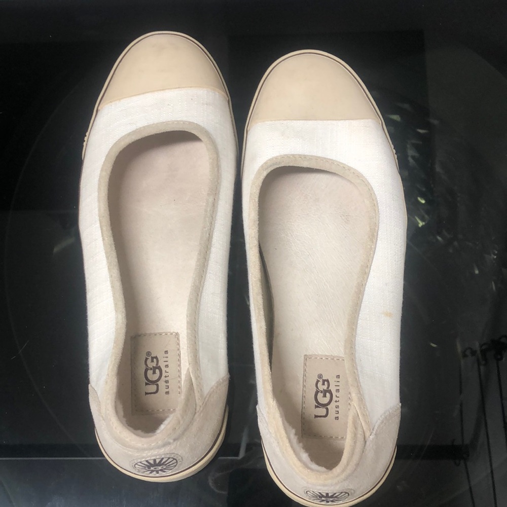 UGG canvas slip on flats size 8